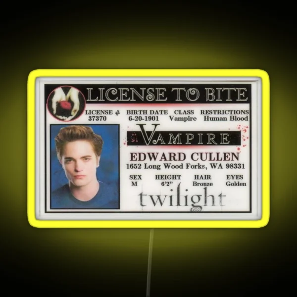 TWILIGHT LICENSE RGB Neon Sign