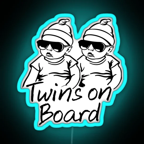 Twins On Board RGB Neon Sign