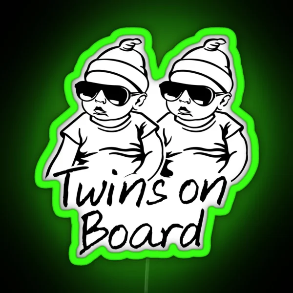 Twins On Board RGB Neon Sign