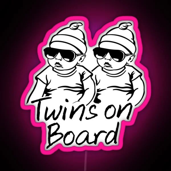 Twins On Board RGB Neon Sign