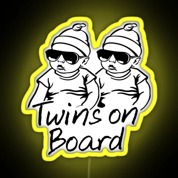 Twins On Board RGB Neon Sign