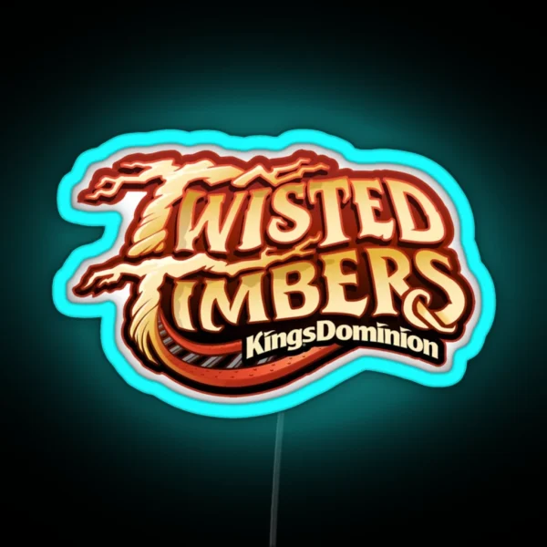 Twisted Timbers Roller Coaster RGB Neon Sign