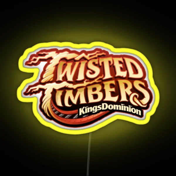 Twisted Timbers Roller Coaster RGB Neon Sign
