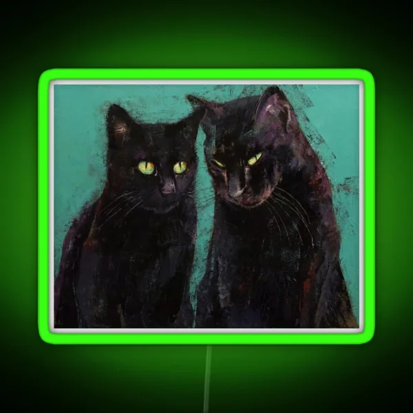 Two Black Cats RGB Neon Sign