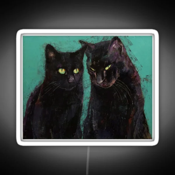 Two Black Cats RGB Neon Sign