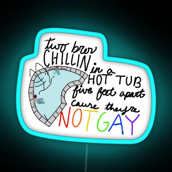 Two Bros Chillin In A Hot Tub RGB Neon Sign