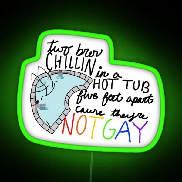 Two Bros Chillin In A Hot Tub RGB Neon Sign