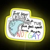 Vibrant RGB Neon Sign with Two Brothers Soaking Relaxation Ambiance