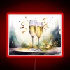 Champagne Celebration Wall Sign with Neon Festive Twinkling Accents Design