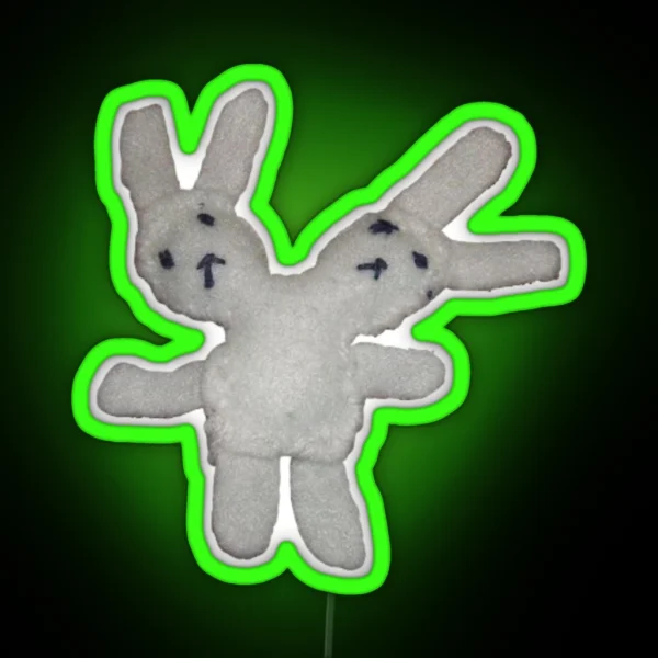 Two Headed Bunny RGB Neon Sign