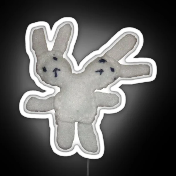 Two Headed Bunny RGB Neon Sign