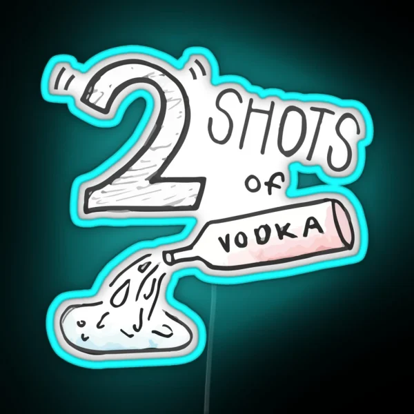 Two Shots Of Vodka RGB Neon Sign