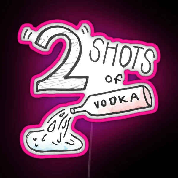 Two Shots Of Vodka RGB Neon Sign