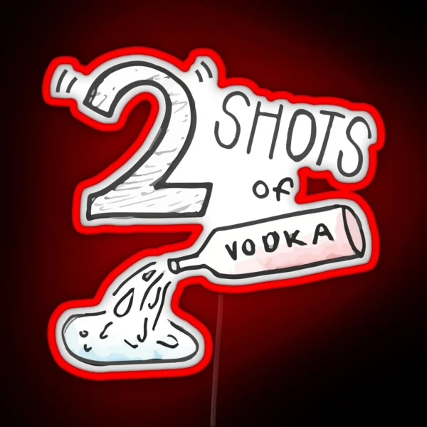 Two Shots Of Vodka RGB Neon Sign