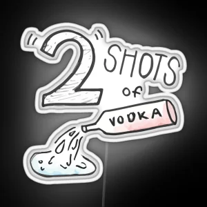 Two Shots Of Vodka RGB Neon Sign