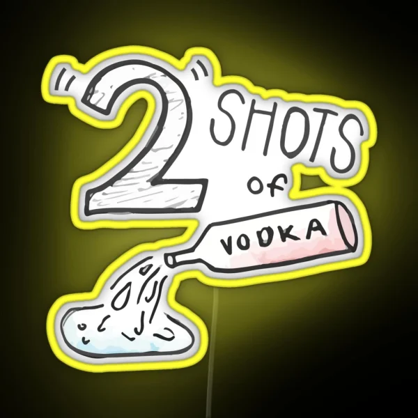 Two Shots Of Vodka RGB Neon Sign