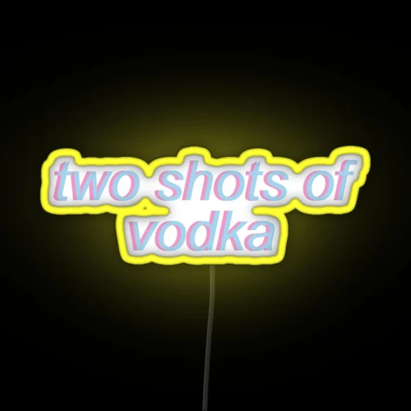 Two Shots Of Vodka Vine RGB Neon Sign