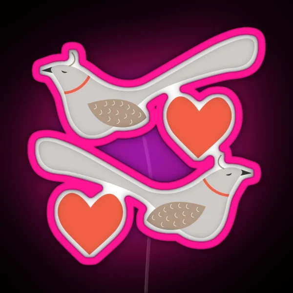 Two Turtle Doves RGB Neon Sign