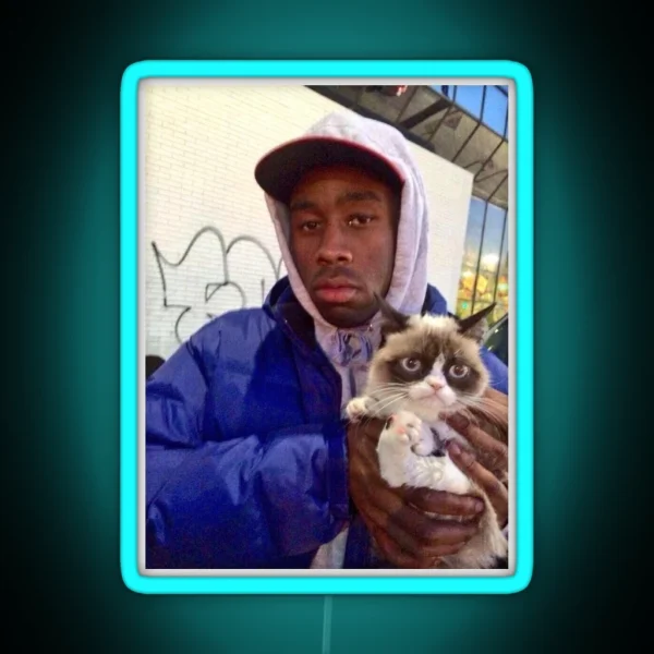 Tyler With Cat RGB Neon Sign