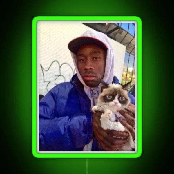 Tyler With Cat RGB Neon Sign