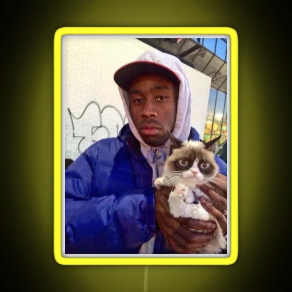 Tyler With Cat RGB Neon Sign