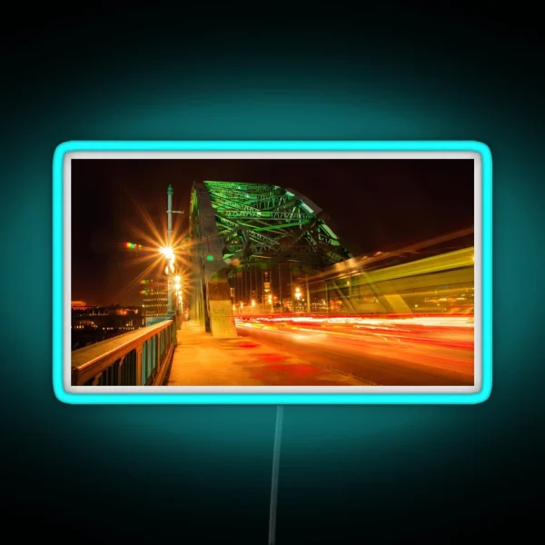 Tyne Bridge Light Trails RGB Neon Sign