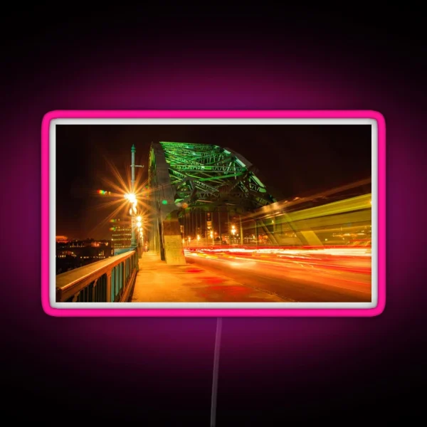 Tyne Bridge Light Trails RGB Neon Sign