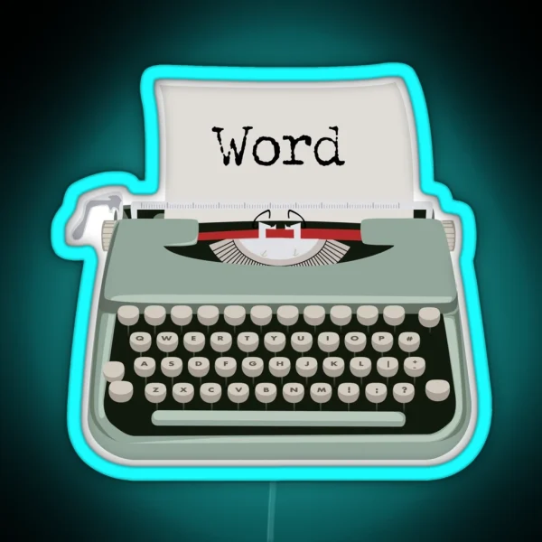 Typewriter Word RGB Neon Sign