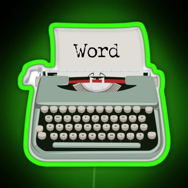 Typewriter Word RGB Neon Sign