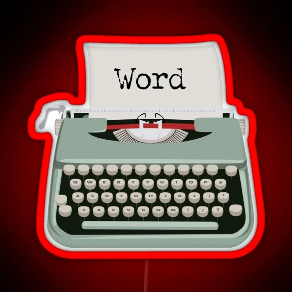 Typewriter Word RGB Neon Sign