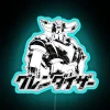 Vintage retro Japanese anime robot design neon light art sign