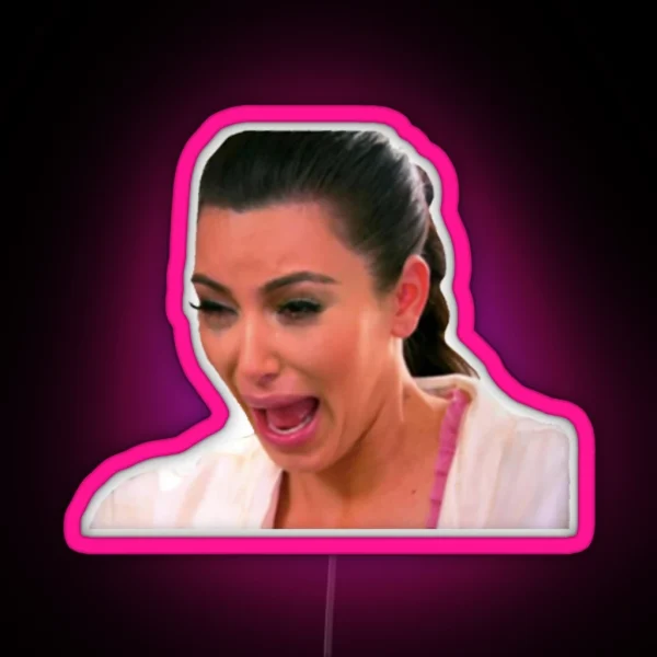 Ugly Kim Crying Face RGB Neon Sign