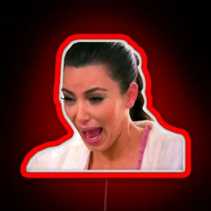 Ugly Kim Crying Face RGB Neon Sign