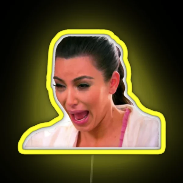 Ugly Kim Crying Face RGB Neon Sign
