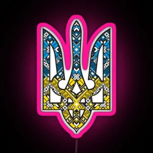 Ukraine Coat Of Arms Emblem RGB Neon Sign