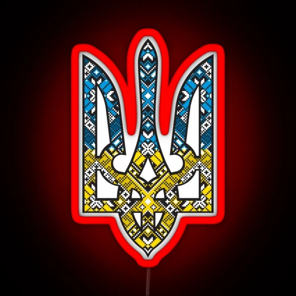 Ukraine Coat Of Arms Emblem RGB Neon Sign