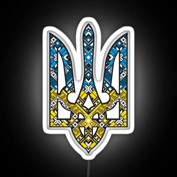 Ukraine Coat Of Arms Emblem RGB Neon Sign