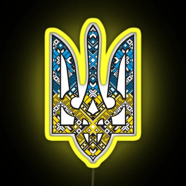 Ukraine Coat Of Arms Emblem RGB Neon Sign