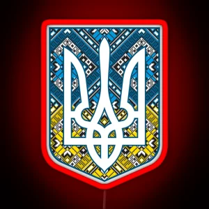 Ukraine Coat Of Arms Trident Tryzub RGB Neon Sign