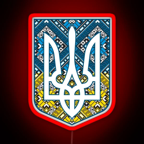 Ukraine Coat Of Arms Trident Tryzub RGB Neon Sign