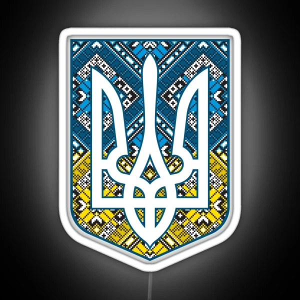 Ukraine Coat Of Arms Trident Tryzub RGB Neon Sign