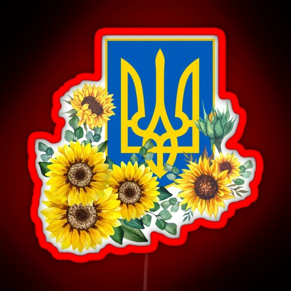 Ukraine Trident Sunflowers RGB Neon Sign