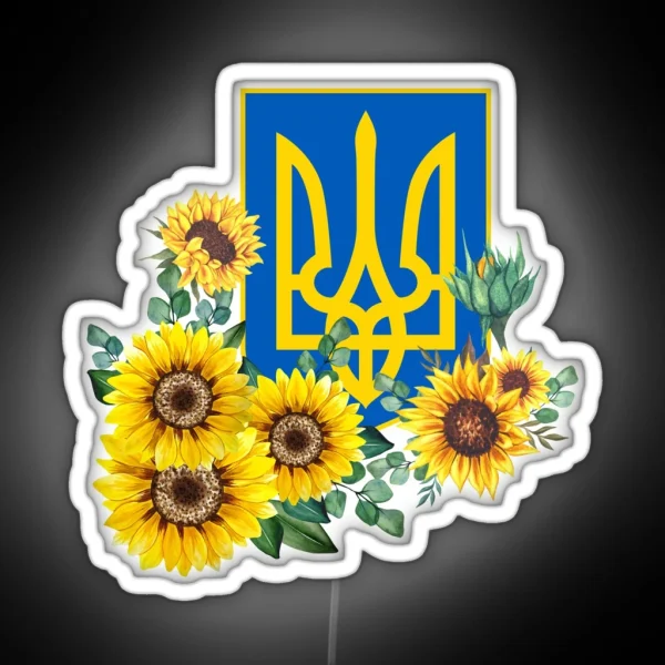 Ukraine Trident Sunflowers RGB Neon Sign