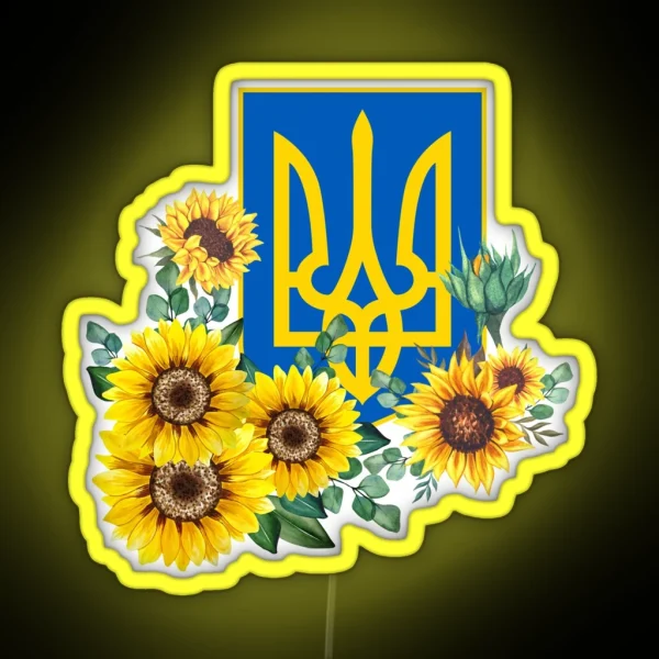 Ukraine Trident Sunflowers RGB Neon Sign