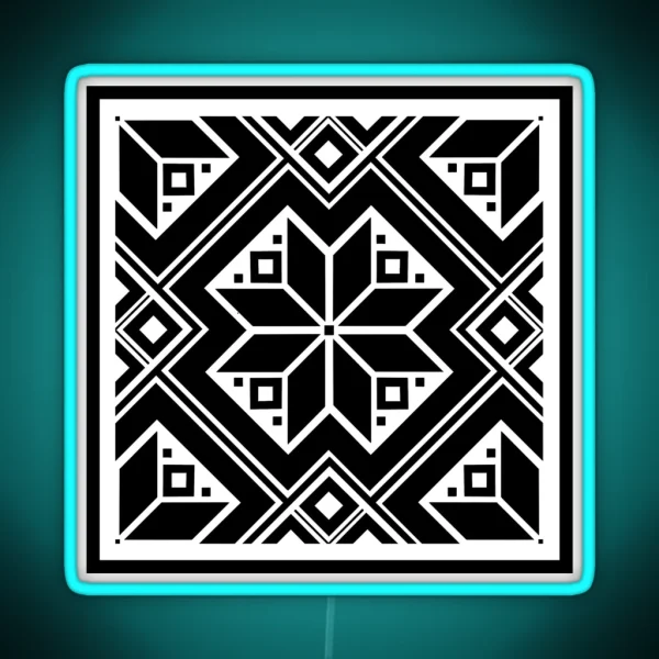 Ukrainian Pattern RGB Neon Sign