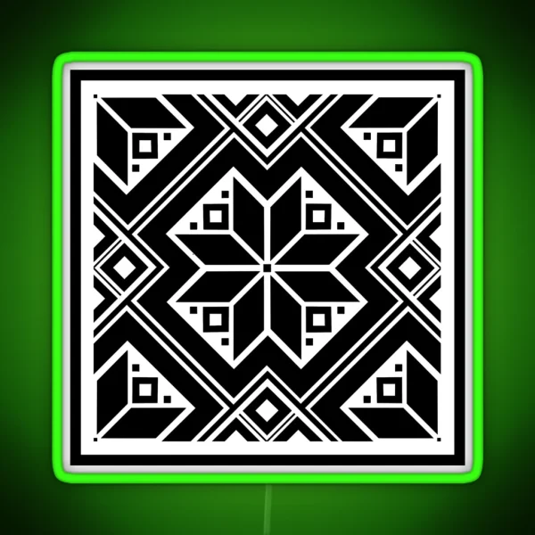 Ukrainian Pattern RGB Neon Sign