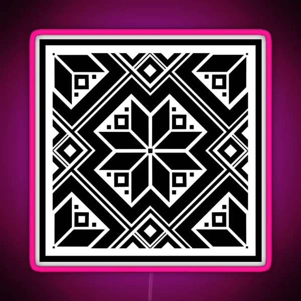 Ukrainian Pattern RGB Neon Sign