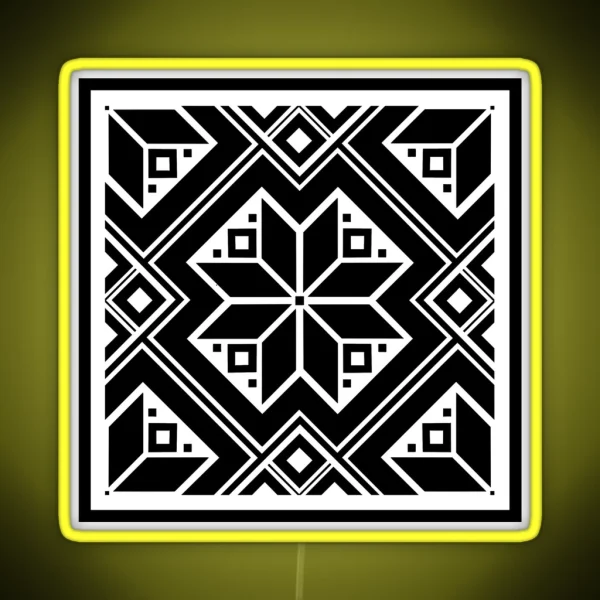 Ukrainian Pattern RGB Neon Sign