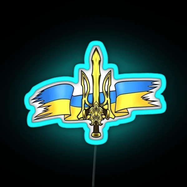 Ukrainian Trident And Flag RGB Neon Sign
