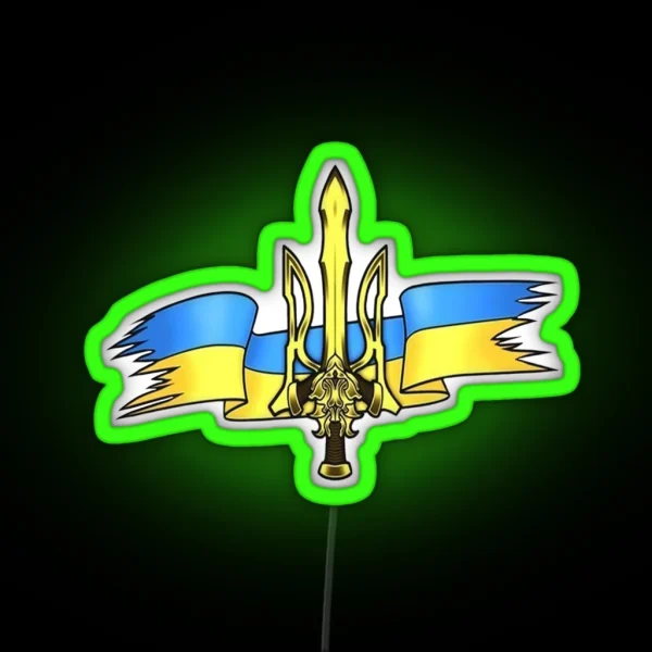 Ukrainian Trident And Flag RGB Neon Sign